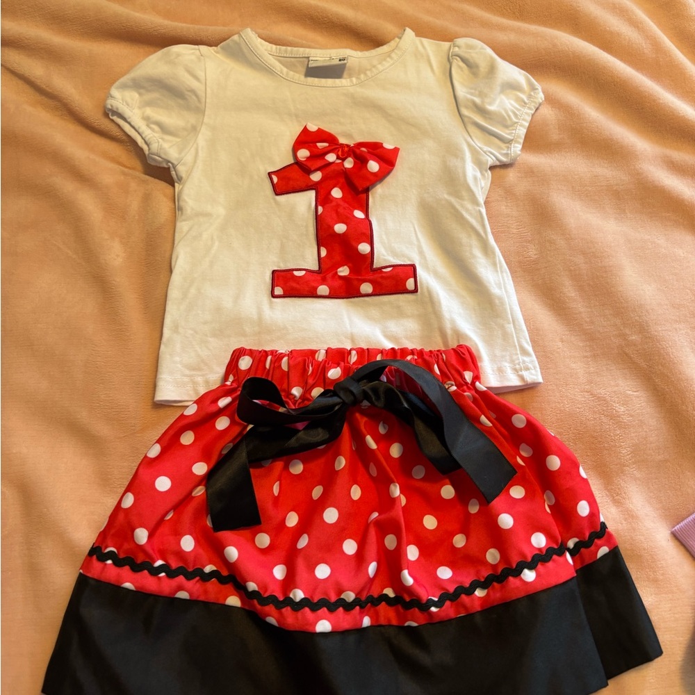 Red and White Polka Dot Birthday Outfit